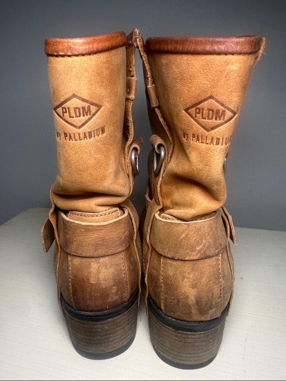 PLDM by palladium clint CSR whiskey Tan Leather Harness Ankle Boots - Picture 3 of 12